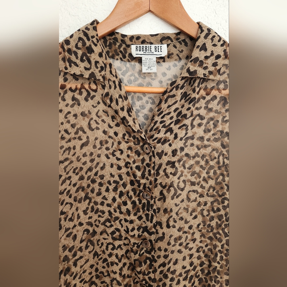 100 % Silk Leopard Dress and Top Set - Picture 7 of 7